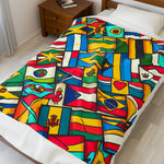 Vibrant World Flags Plush Blanket - Cozy Decorative Throw for Travel Lovers