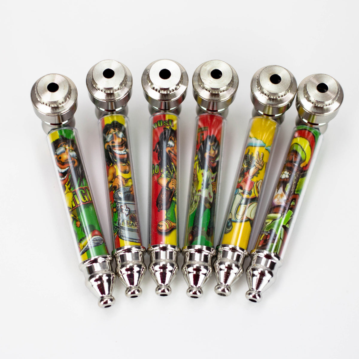 3" Rasta man Metal Pipe with screen display box ( 255F )