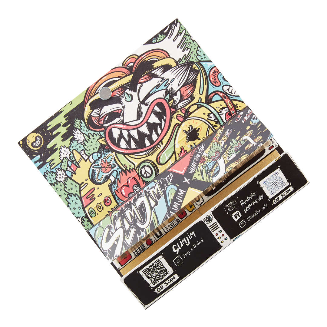 Slimjim X What The Yak - Rolling Paper + Tips & Grinder + Tray Pack (Box of 16)