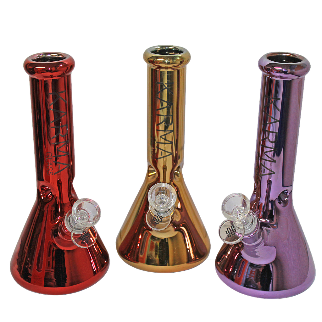 Karma | Bong de vidrio de 23 cm, vaso metálico