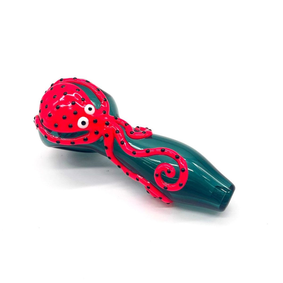 Octopus V2 Glow In The Dark Glass Smoking Spoon Hand Pipe