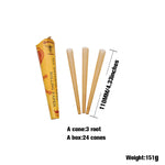 HORNET | King Size Natural Pre-Rolled Paper Cones 3 x 24CT