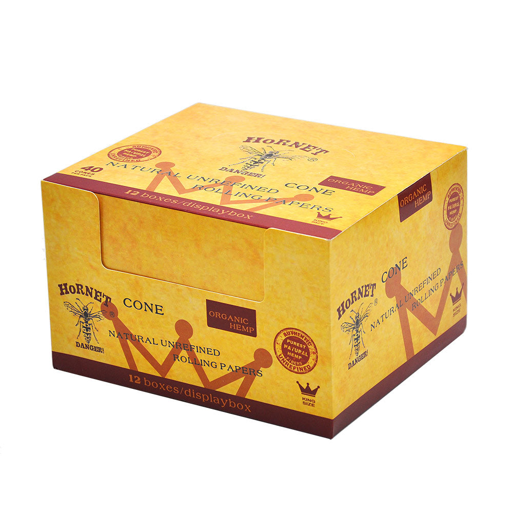 HORNET | Natural Unrefined King Size Pre Rolled Paper Cones Smoking 40 Pack Cone