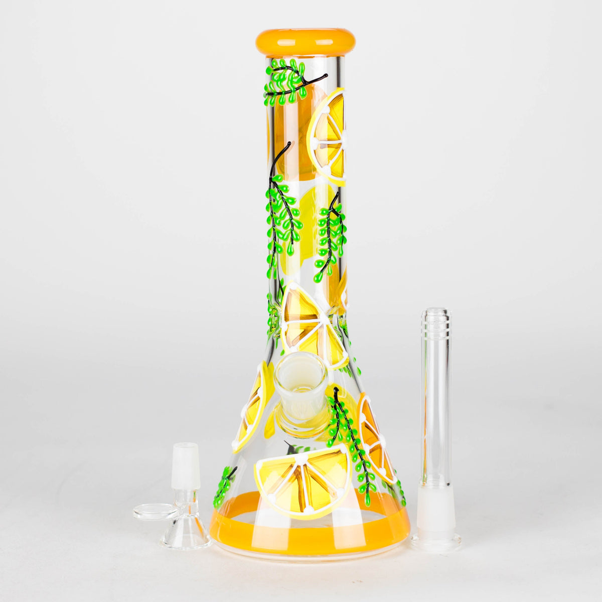 Bong de vidrio 3D de 10" con diseño naranja
