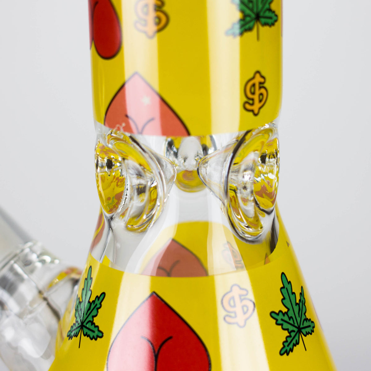 Bong en verre de 14 pouces (7 mm) avec motif cœur