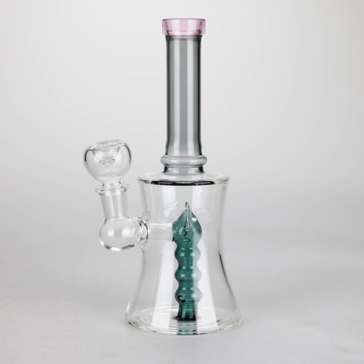 8" Assorted color tube glass bong with caterpilar diffuser