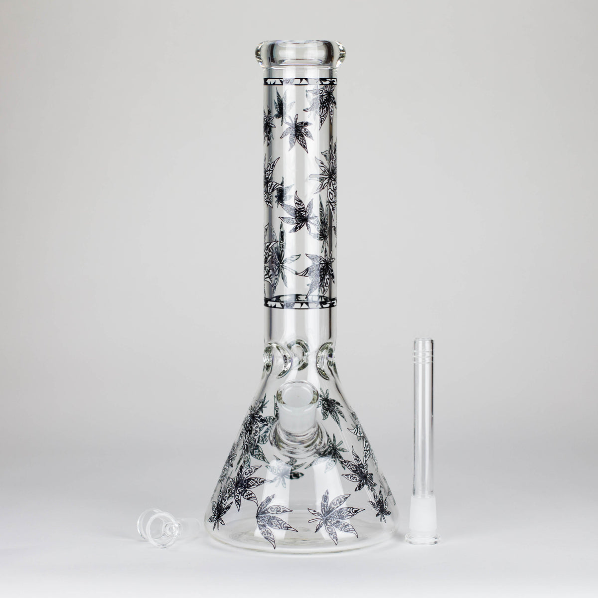 Karma | 14" Leaf Beaker Glow in the dark Glass Bong