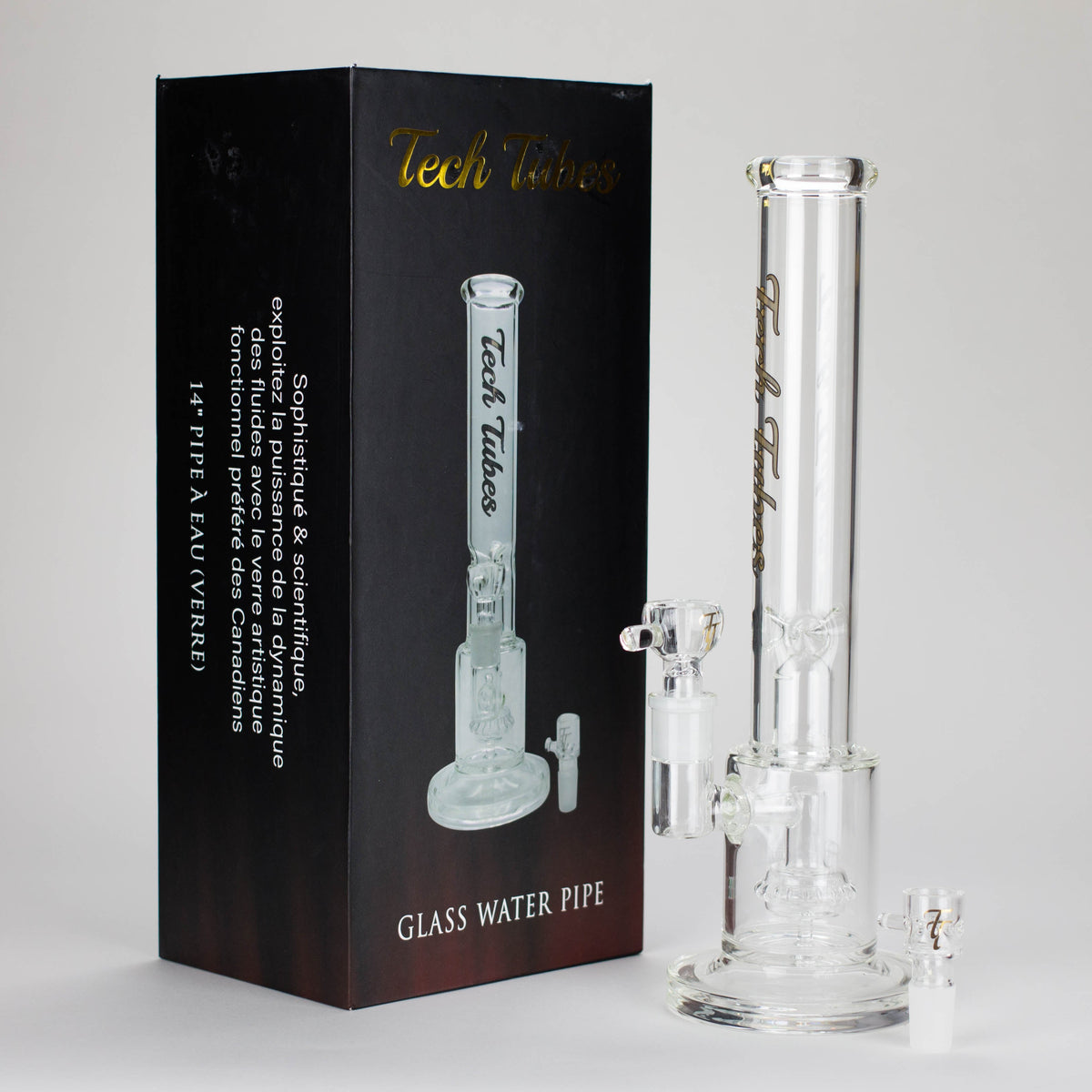 Tech Tubes | 14" Circ Cannon Clear Glass Bong