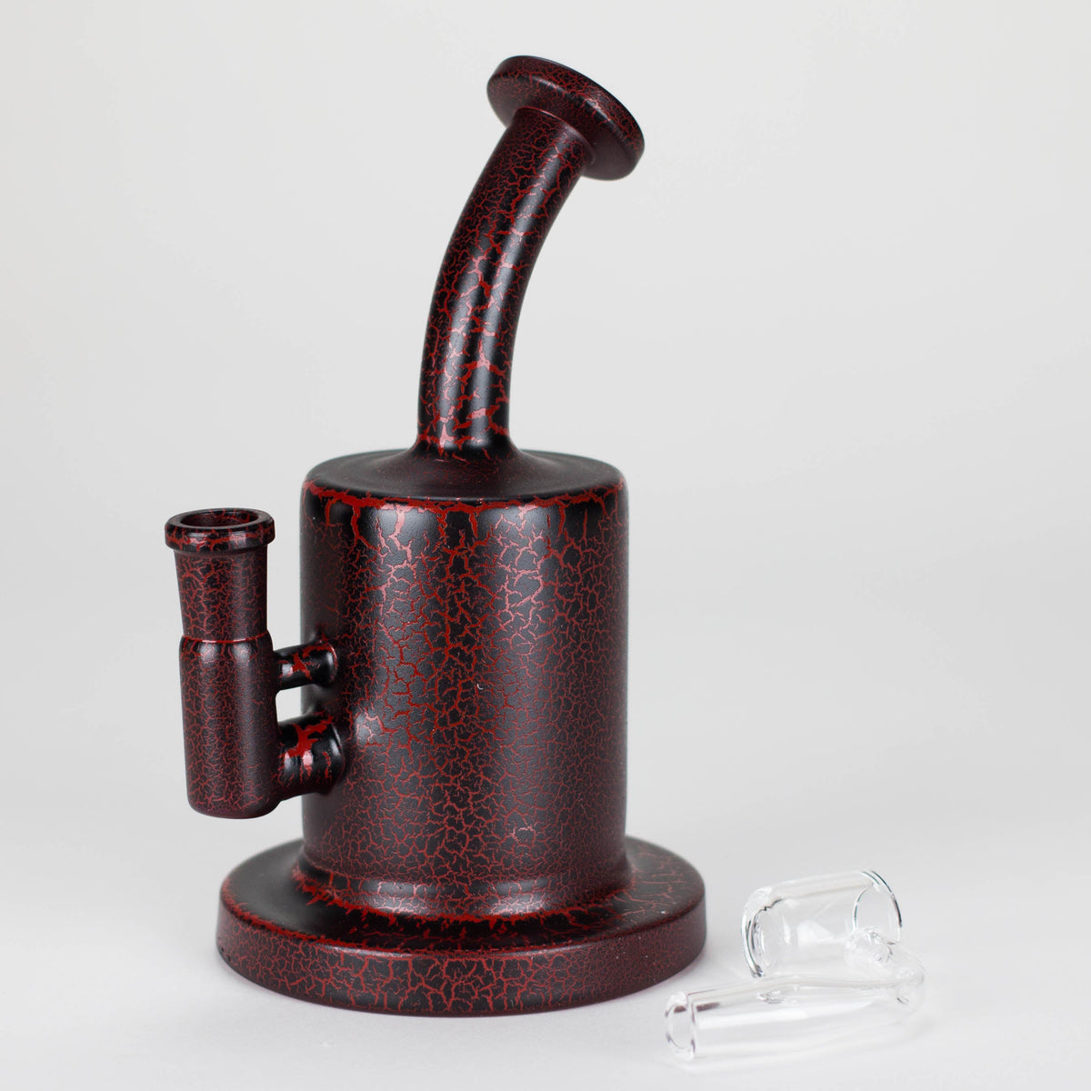 Karma | 6" Red Lightning Plated Inline Glass Dab Rig