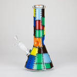 Karma | 9" Beaker Stitched Up Design Glass Bong