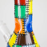 Karma | 9" Beaker Stitched Up Design Glass Bong