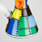 Karma | 9" Beaker Stitched Up Design Glass Bong