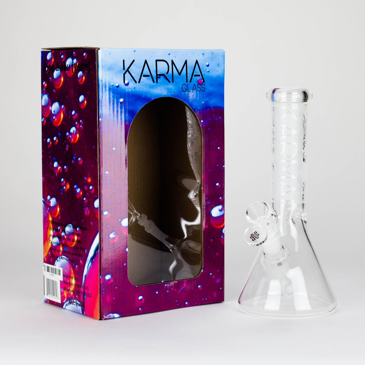 Karma | 9" Beaker Sandblasted Glass Bong