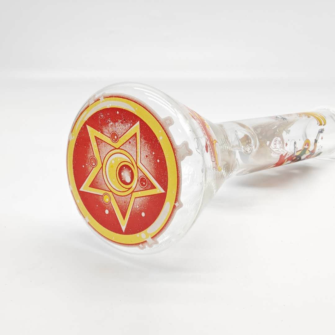 12"44mm Tube 4mm Cartoon Design Beaker Bong