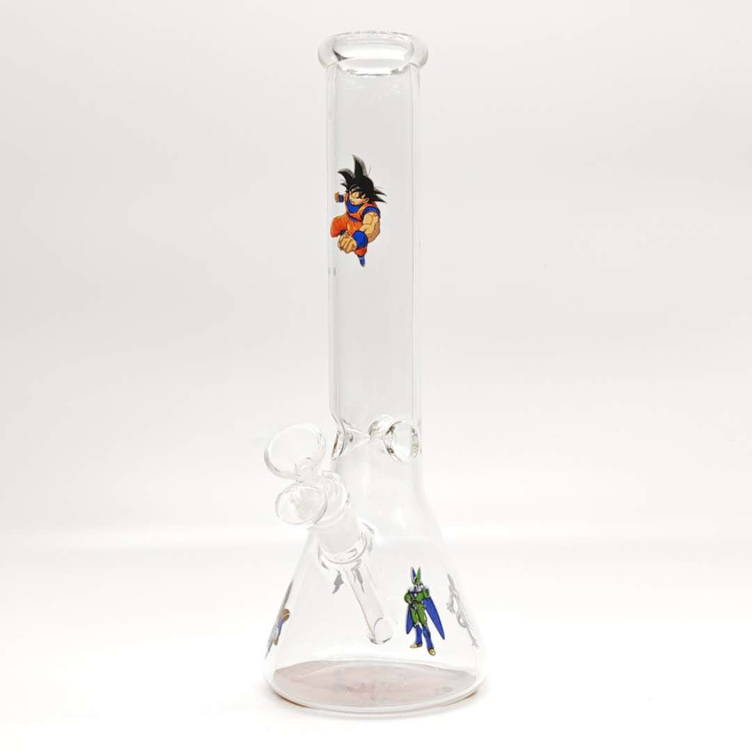 12"44mm Tube 4mm Cartoon Design Beaker Bong