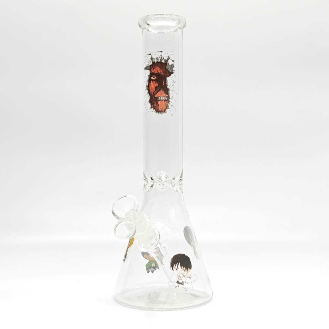 12"44mm Tube 4mm Cartoon Design Beaker Bong