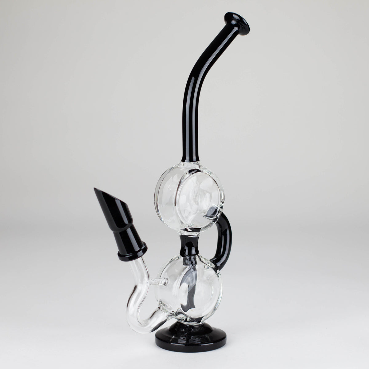 10" Dab Rig Recycler M14 - Black and Clear