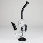 10" Dab Rig Recycler M14 - Black and Clear