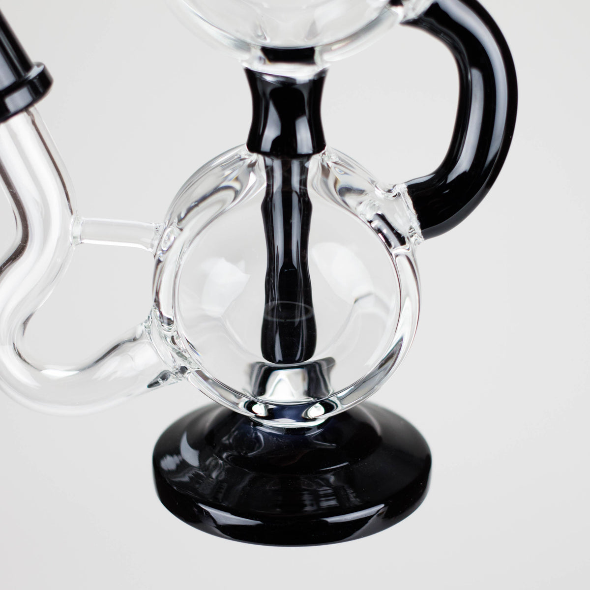 10" Dab Rig Recycler M14 - Black and Clear