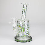 7" Color accented Glass Bong With Perc- 420 Special Edition
