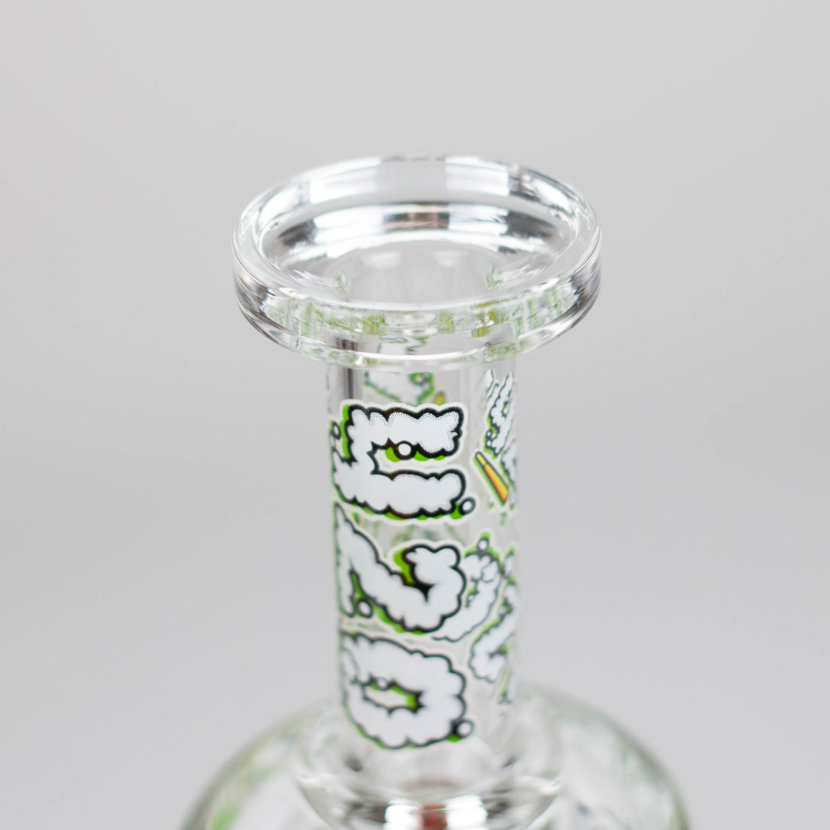 7" Color accented Glass Bong With Perc- 420 Special Edition