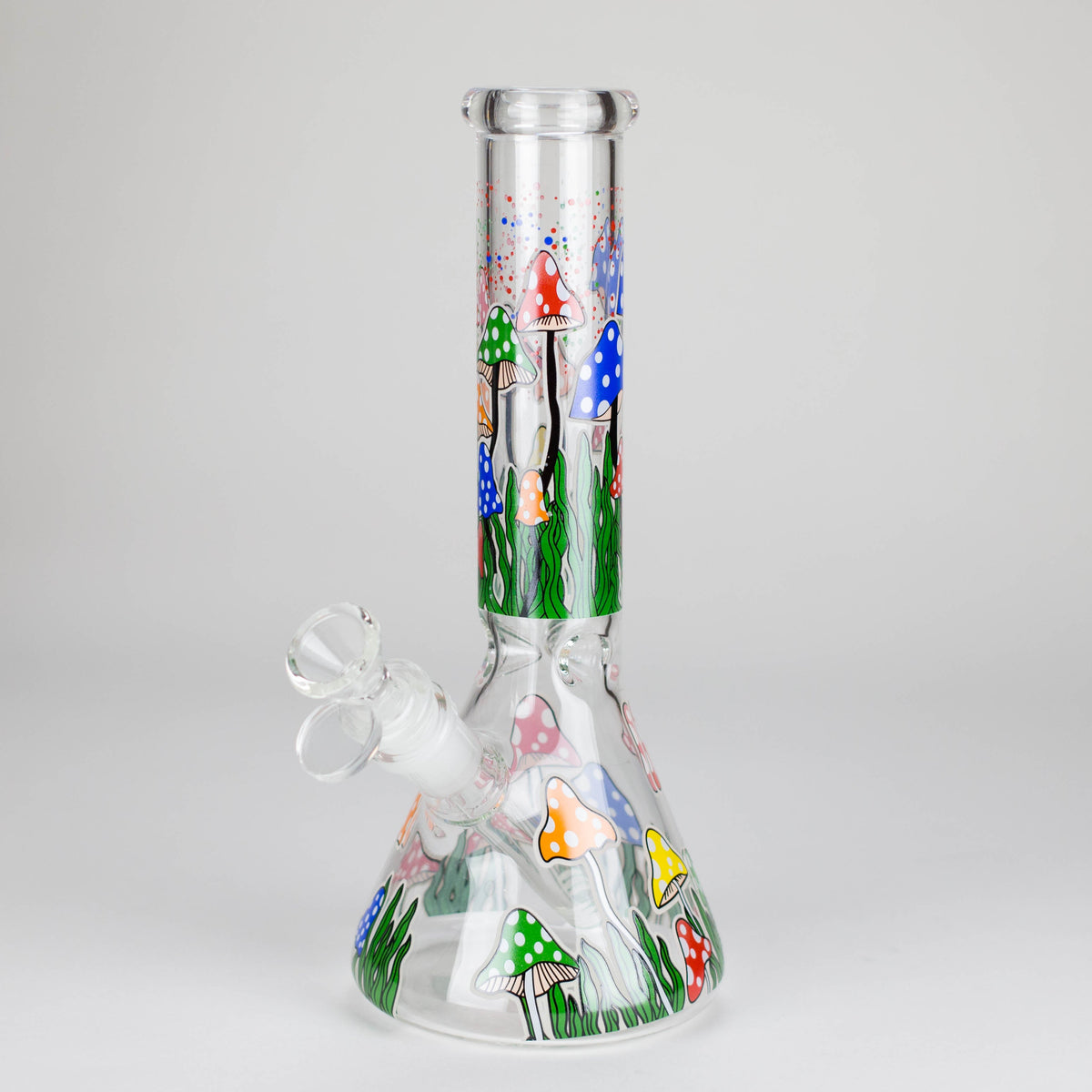 10" Glow in the dark Glass Bong WithMushroom Design