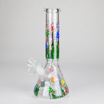 10" Glow in the dark Glass Bong WithMushroom Design
