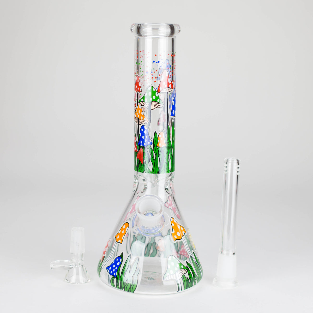 10" Glow in the dark Glass Bong WithMushroom Design