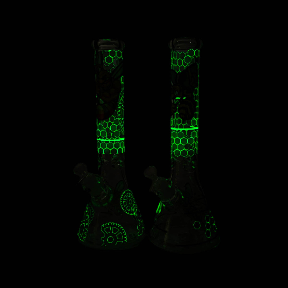 14" 7 mm Glass Bong with Cartoon Bee Design