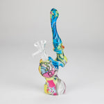 7" Single chamber graphic silicone bubbler-Assorted