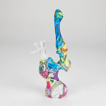 7" Single chamber graphic silicone bubbler-Assorted