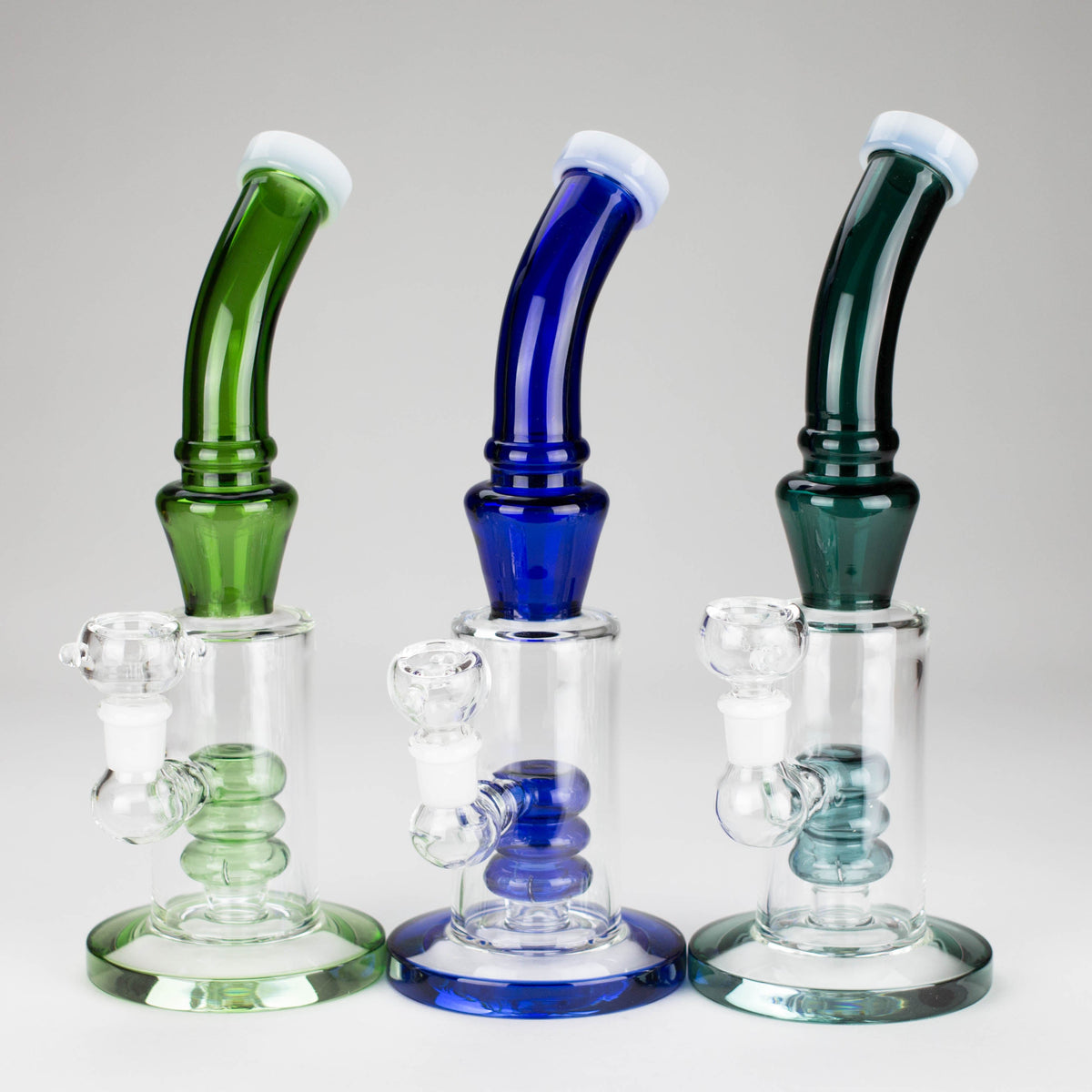 10" Bent Neck Glass Bong – Water Diffuser (Color May Vary)