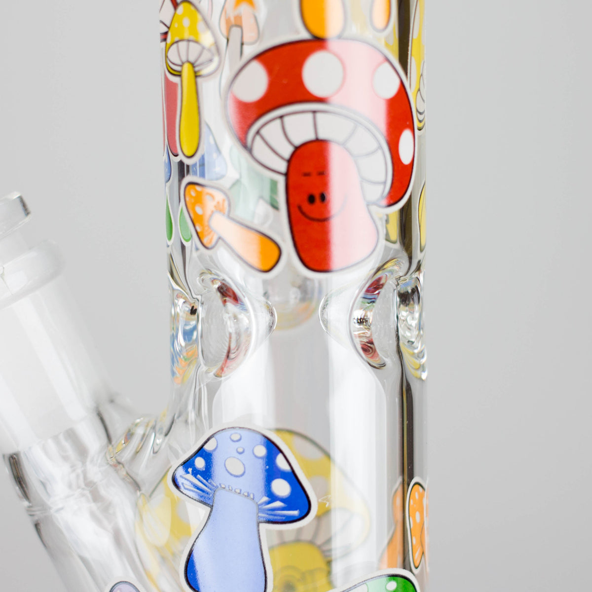 10" Glow in the dark Staight Tube Glass Bong With Flower Design