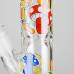 10" Glow in the dark Staight Tube Glass Bong With Flower Design