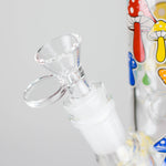 10" Glow in the dark Staight Tube Glass Bong With Flower Design