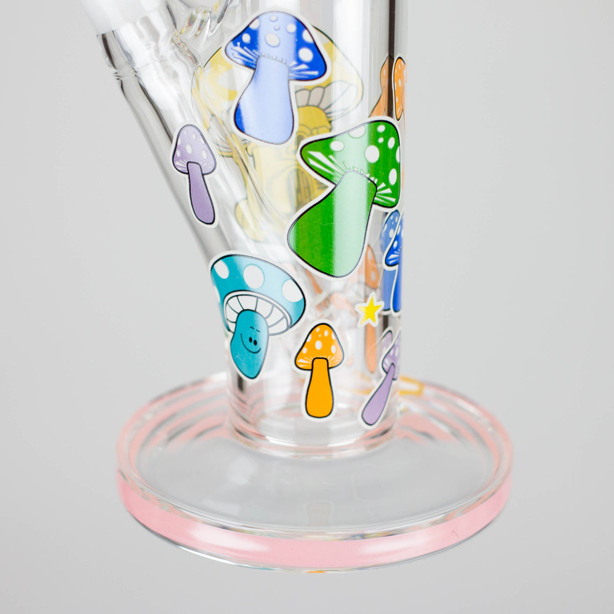 10" Glow in the dark Staight Tube Glass Bong With Flower Design