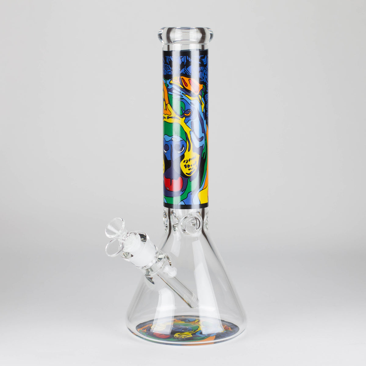 14" 7 mm Glass Bong With Dog Design