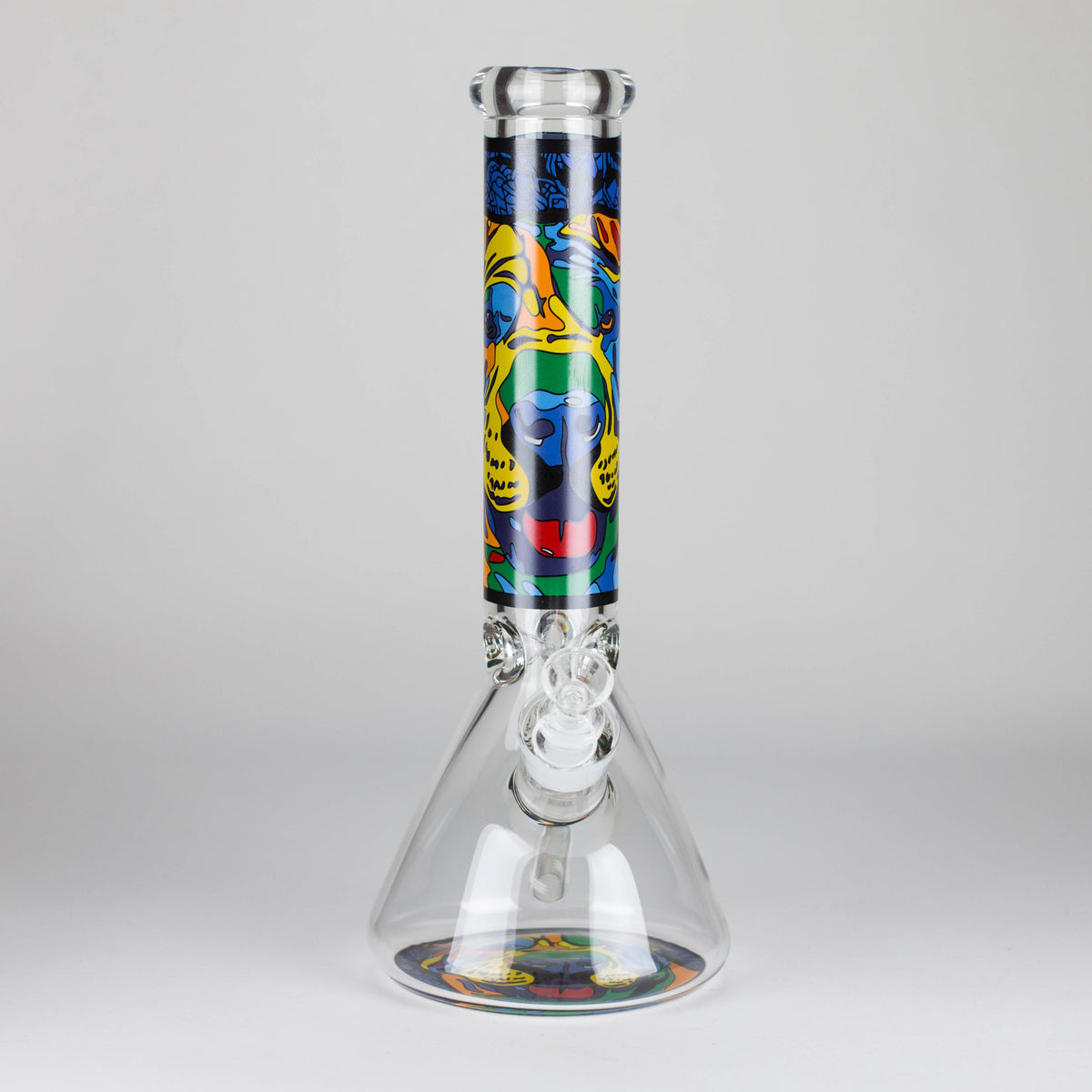 14" 7 mm Glass Bong With Dog Design