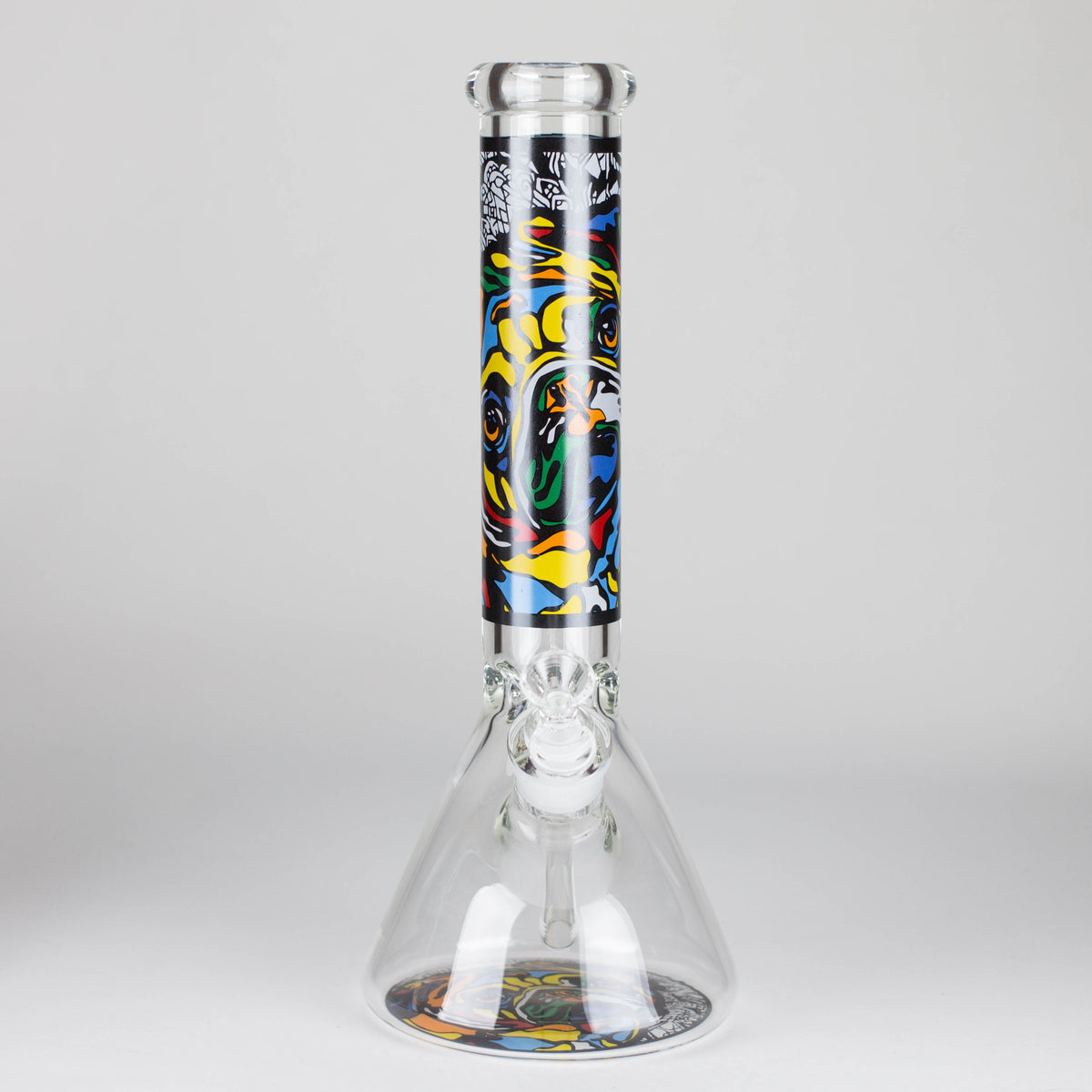 14" 7 mm Glass Bong With Dog Design