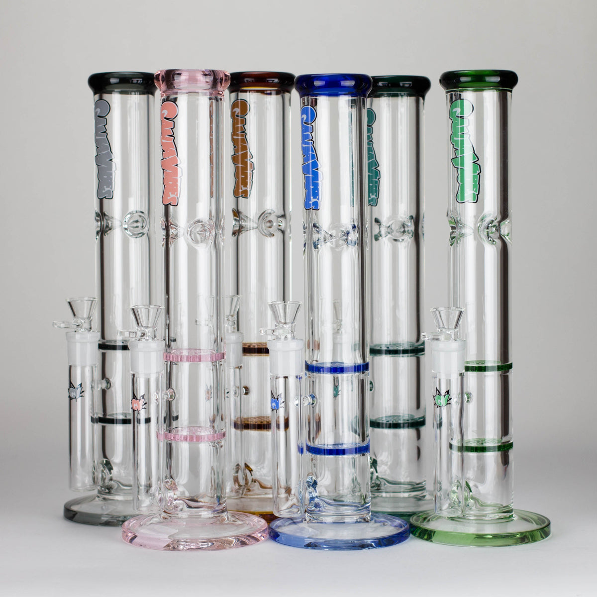 Ganjavibes | Honeycomb 14 Inches Two Disk Percolator Glass Bong By Irie Vibes Series