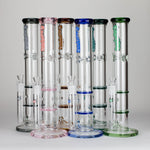 Ganjavibes | Honeycomb 14 Inches Two Disk Percolator Glass Bong By Irie Vibes Series