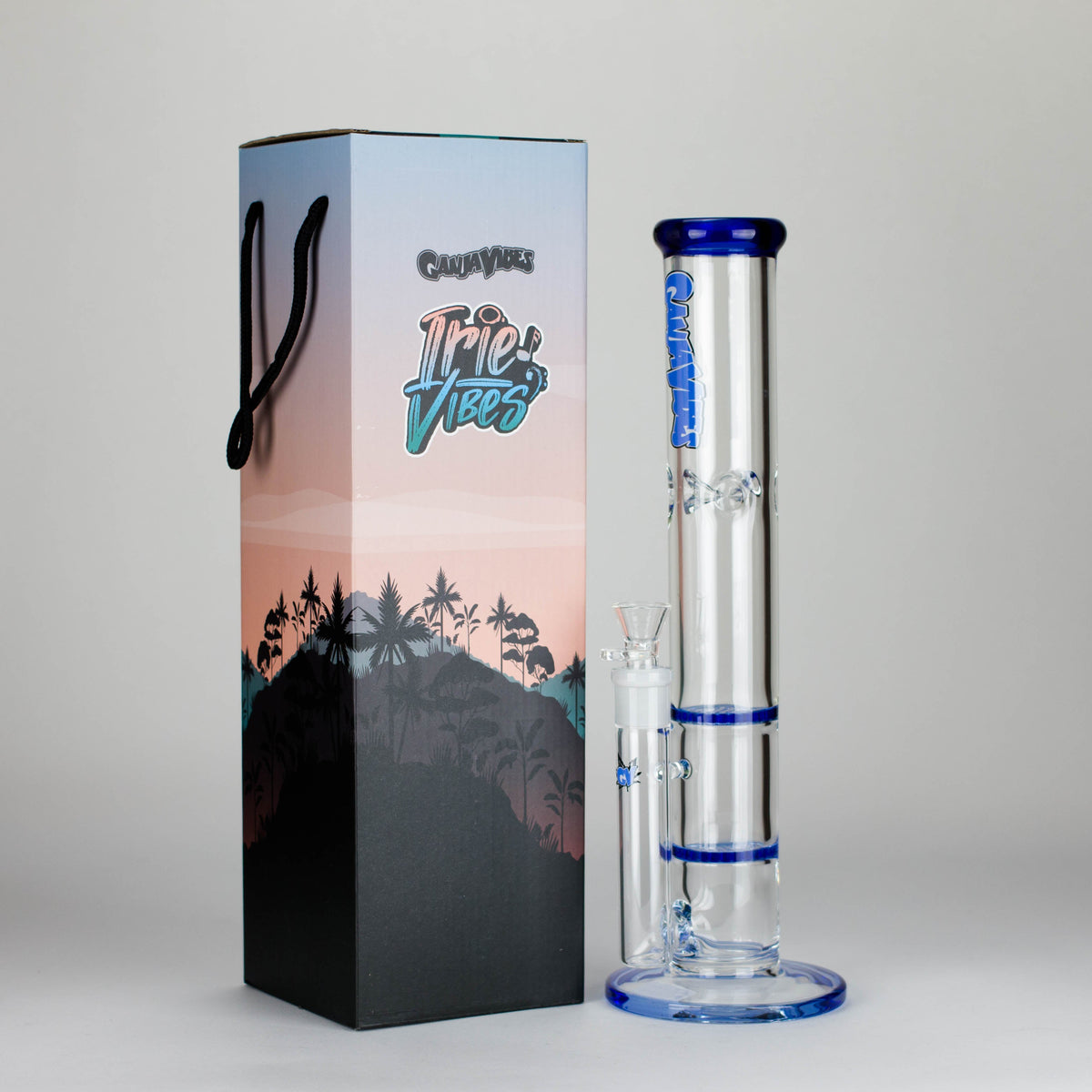Ganjavibes | Honeycomb 14 Inches Two Disk Percolator Glass Bong By Irie Vibes Series