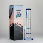 Ganjavibes | Honeycomb 14 Inches Two Disk Percolator Glass Bong By Irie Vibes Series