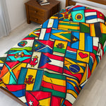 Vibrant World Flags Plush Blanket - Cozy Decorative Throw for Travel Lovers