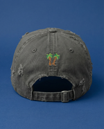 Zengrindz embroidered palm logo Hat | Distressed cotton cap