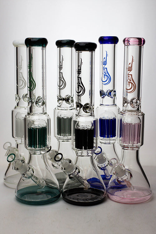 17.5" Genie 10-arm9 mm colored bottom glass bong ( GE4180 )