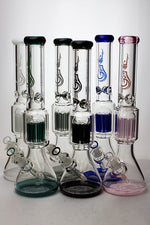 17.5" Genie 10-arm9 mm colored bottom glass bong ( GE4180 )