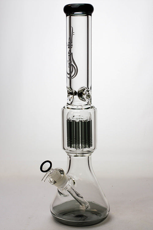 17.5" Genie 10-arm9 mm colored bottom glass bong ( GE4180 )