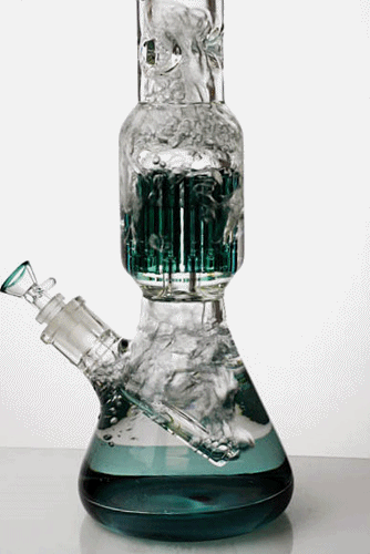 17.5" Genie 10-arm9 mm colored bottom glass bong ( GE4180 )