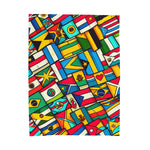 Vibrant World Flags Plush Blanket - Cozy Decorative Throw for Travel Lovers